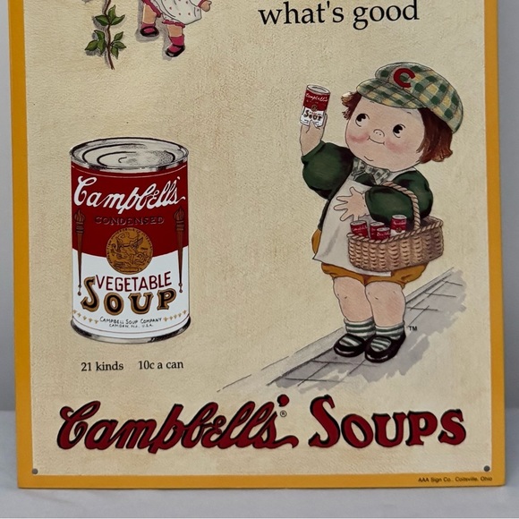 1993 Campbell’s Soup Metal Sign “She Knows” #5 of 20 Vintage AAA Co. - Picture 6 of 6